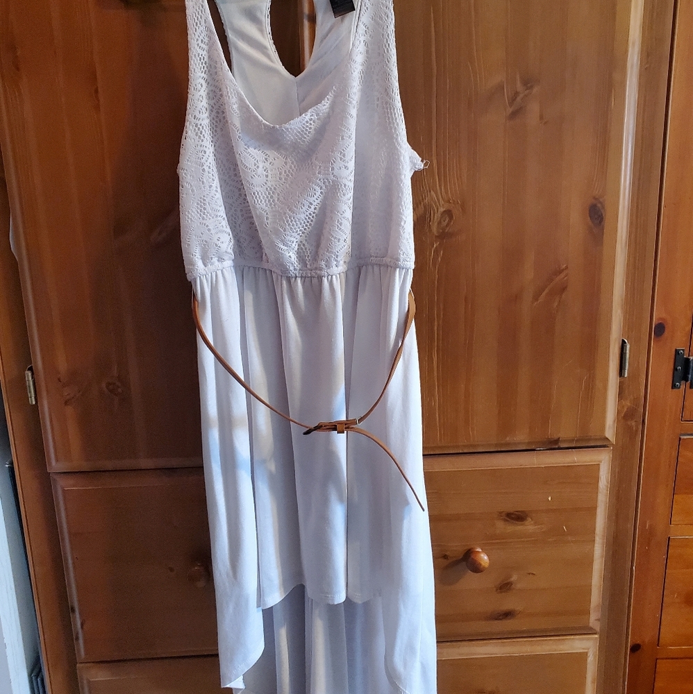 High-low white dress